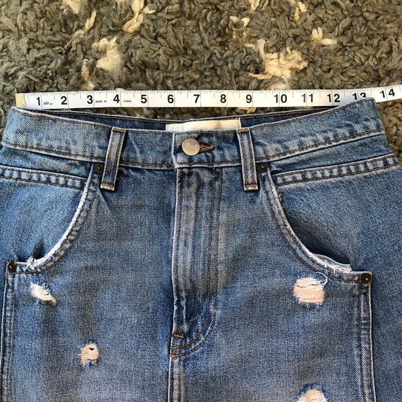Reformation Sami Distressed Jean Skirt Size 25 - Picture 9 of 9
